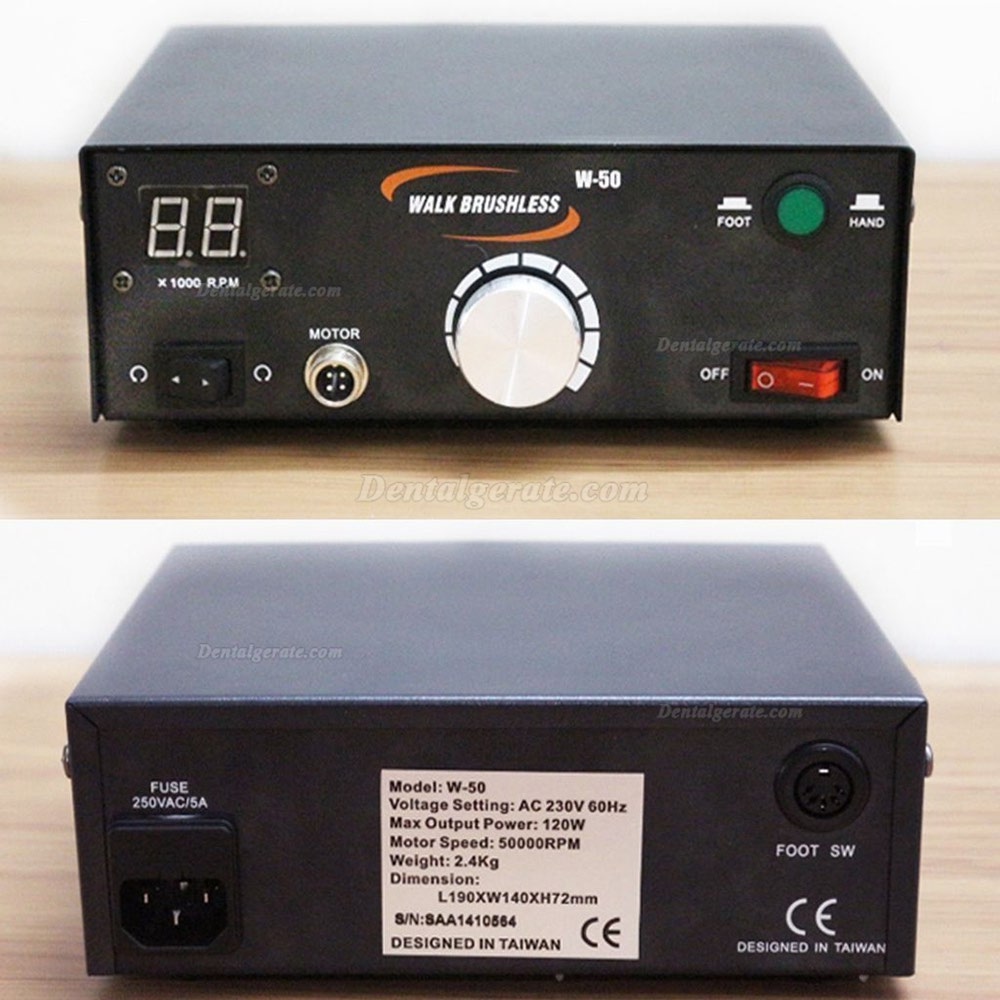 WALK W-50 BRUSHLESS Mikromotor-Poliermaschine f&uuml;r Dentallabore + B&uuml;rstenlose Mikromotor-Handst&uuml;ck 50K RPM